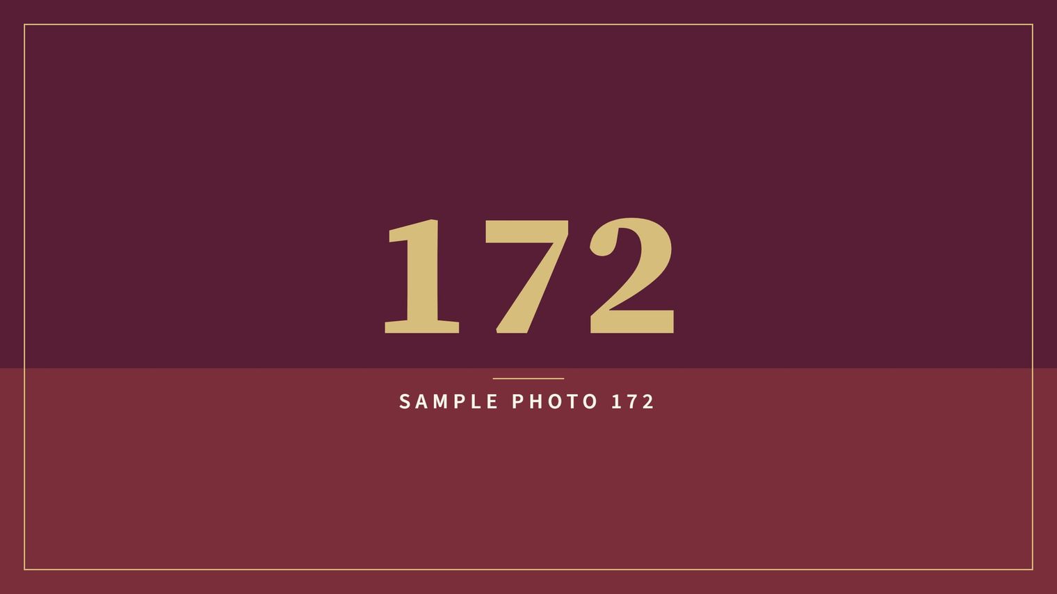 A sample image in the AFCO 5:20 colors that reads Sample Photo 172.