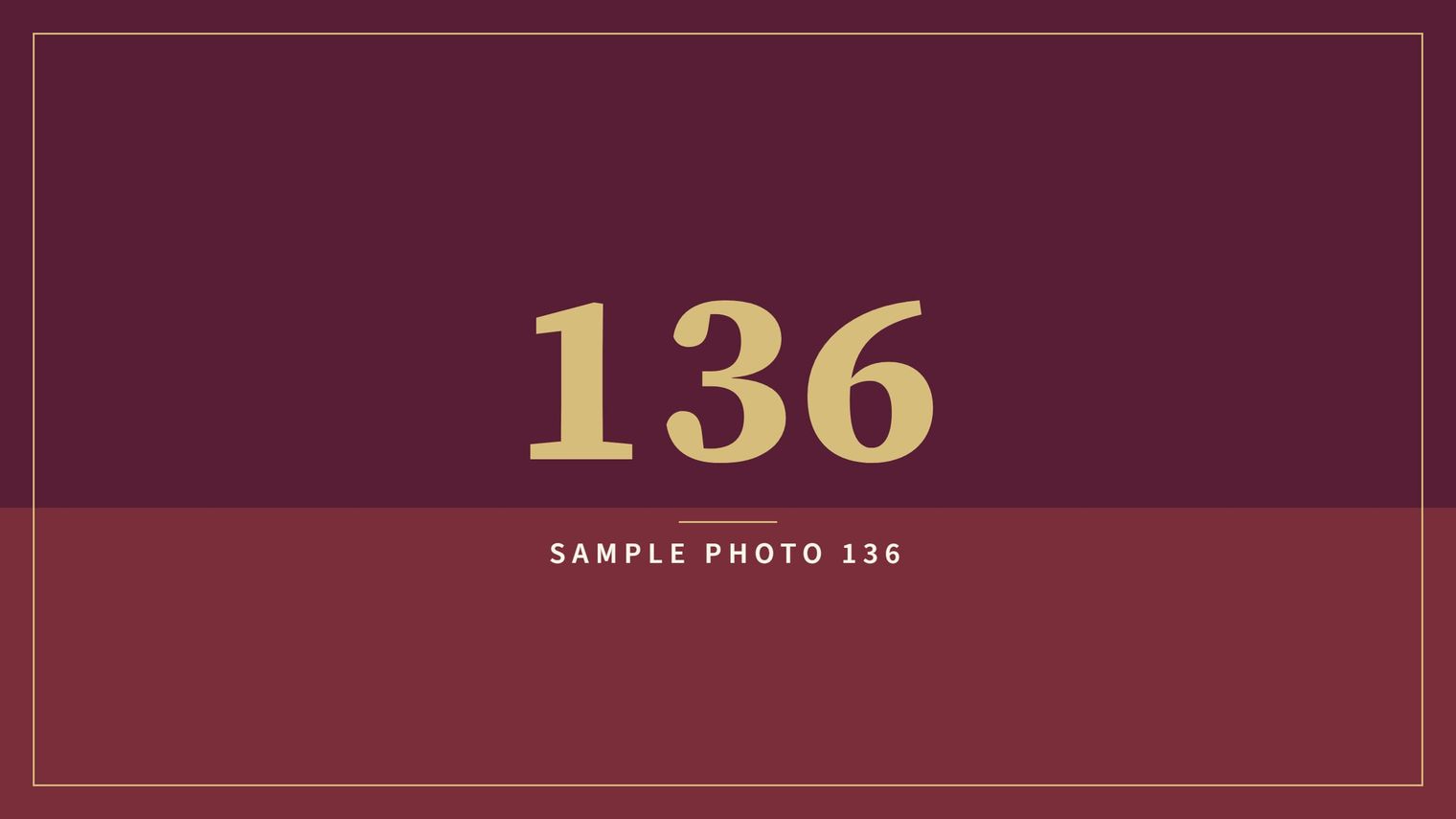 A sample image in the AFCO 5:20 colors that reads Sample Photo 136.