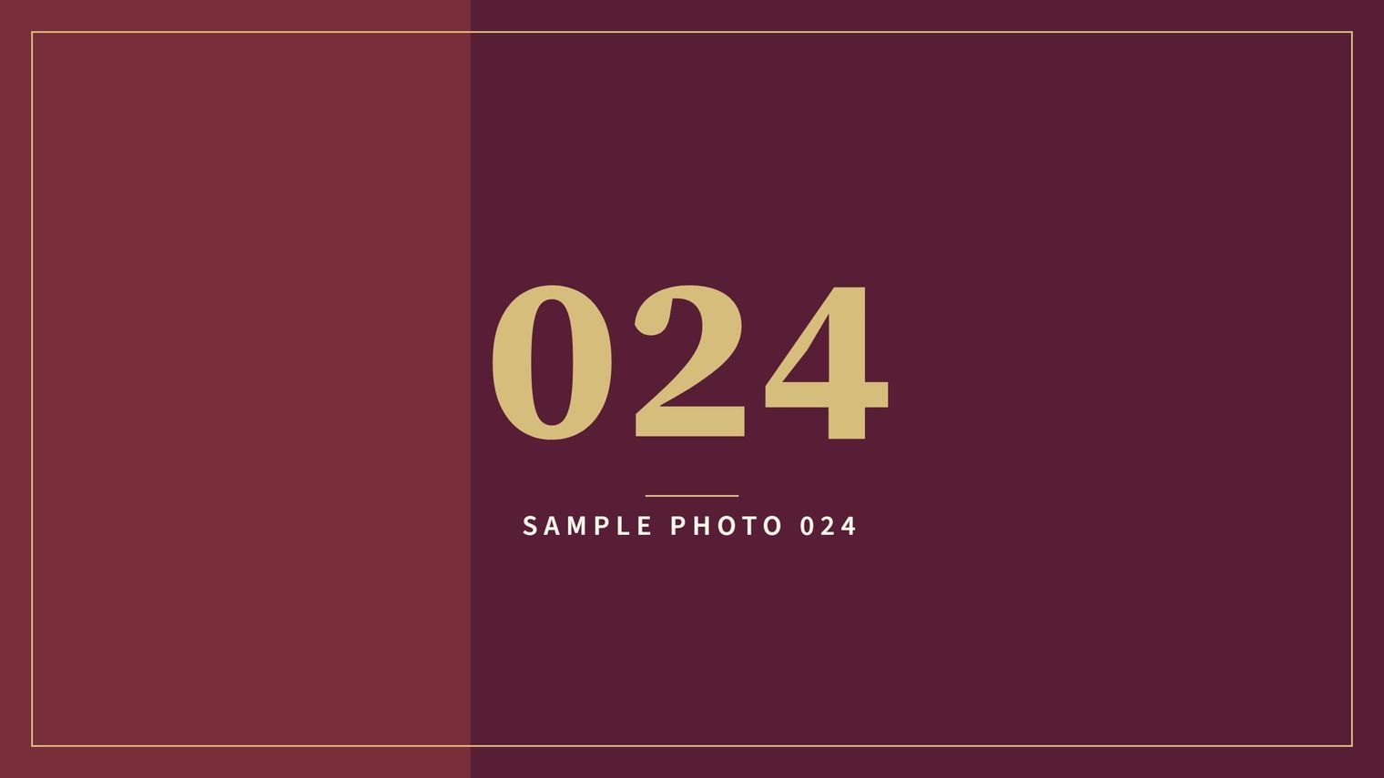 A sample image in the AFCO 5:20 colors that reads Sample Photo 024.