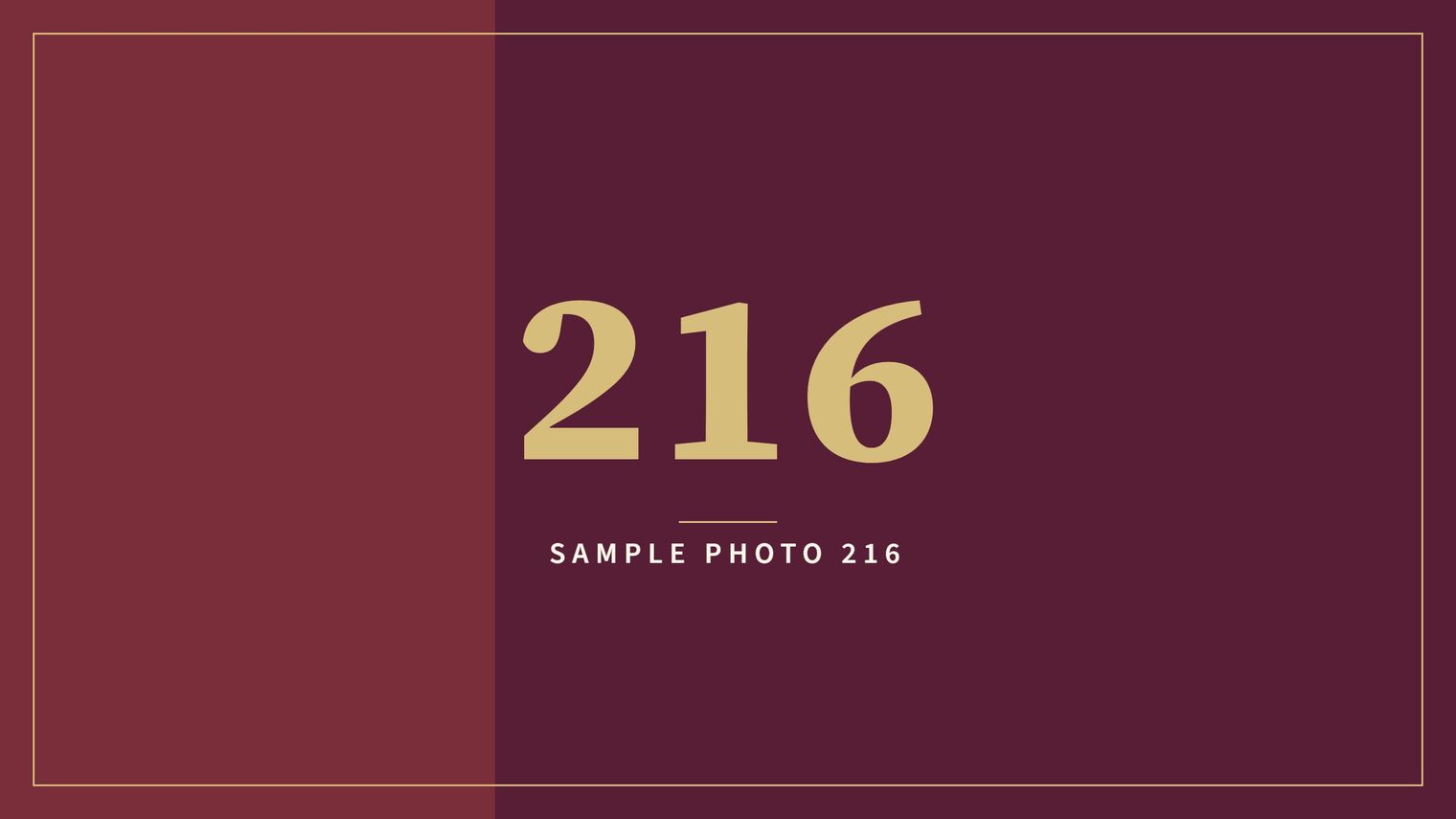 A sample image in the AFCO 5:20 colors that reads Sample Photo 216.
