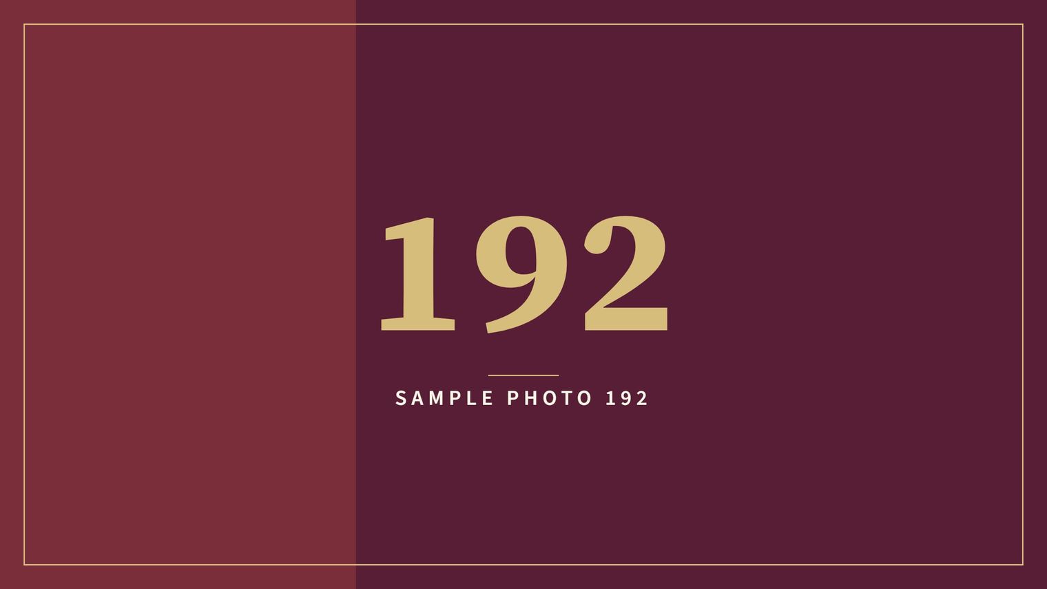 A sample image in the AFCO 5:20 colors that reads Sample Photo 192.