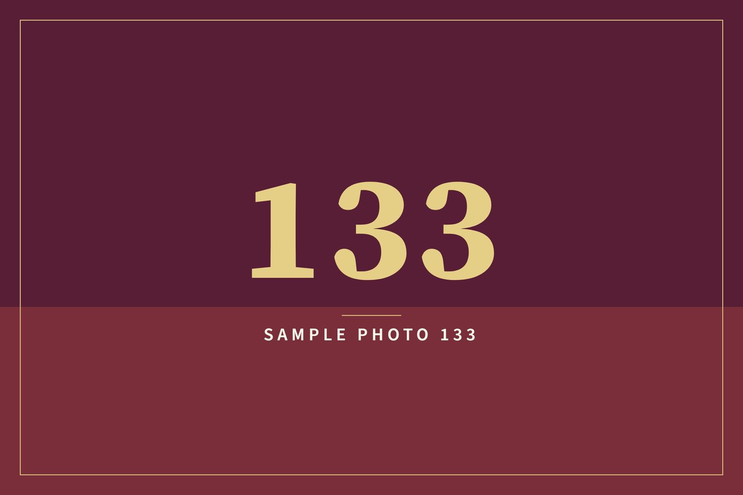 A sample image in the AFCO 5:20 colors that reads Sample Photo 133.