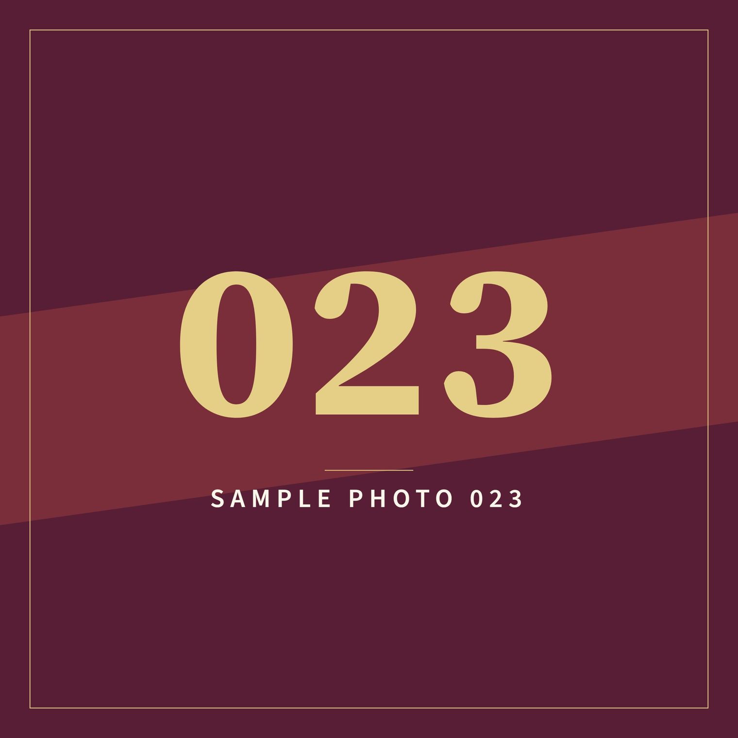 A sample image in the AFCO 5:20 colors that reads Sample Photo 023.