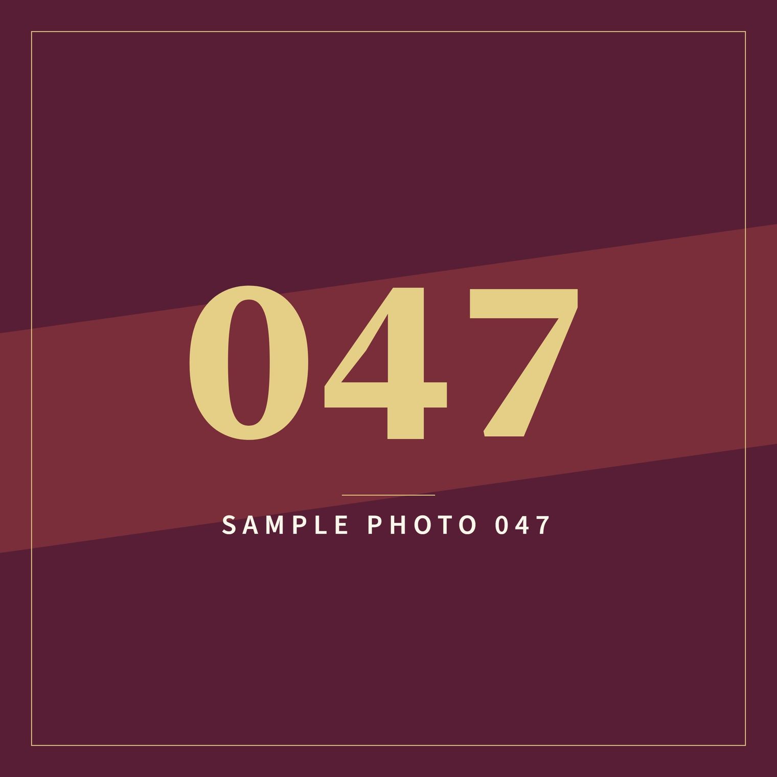 A sample image in the AFCO 5:20 colors that reads Sample Photo 047.
