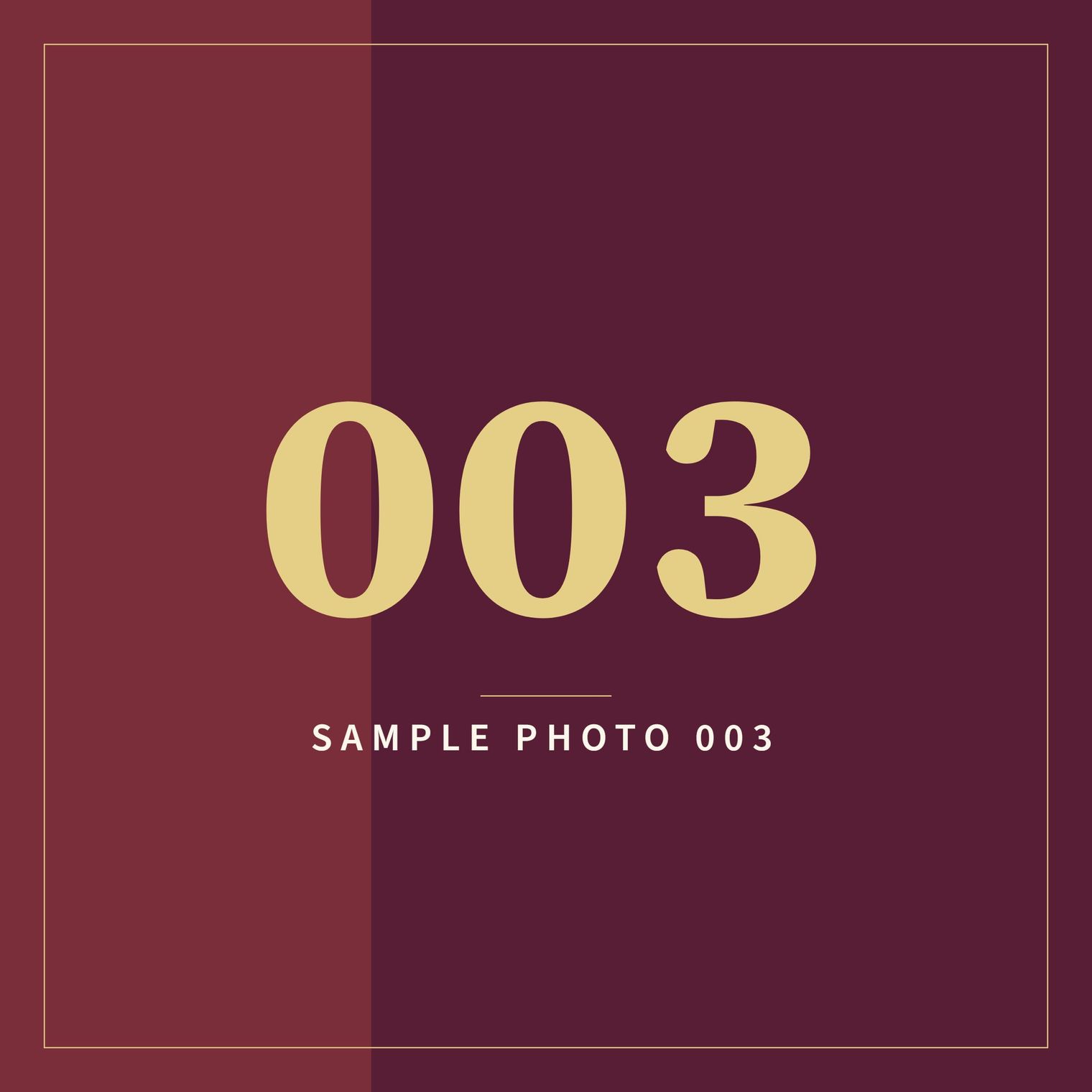 A sample image in the AFCO 5:20 colors that reads Sample Photo 003.