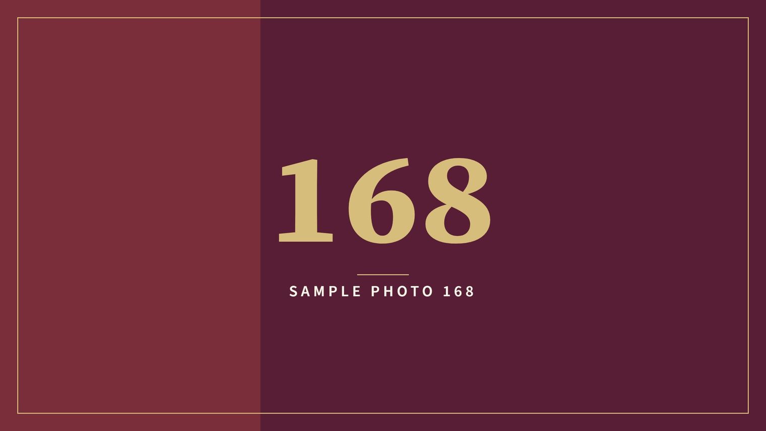 A sample image in the AFCO 5:20 colors that reads Sample Photo 168.