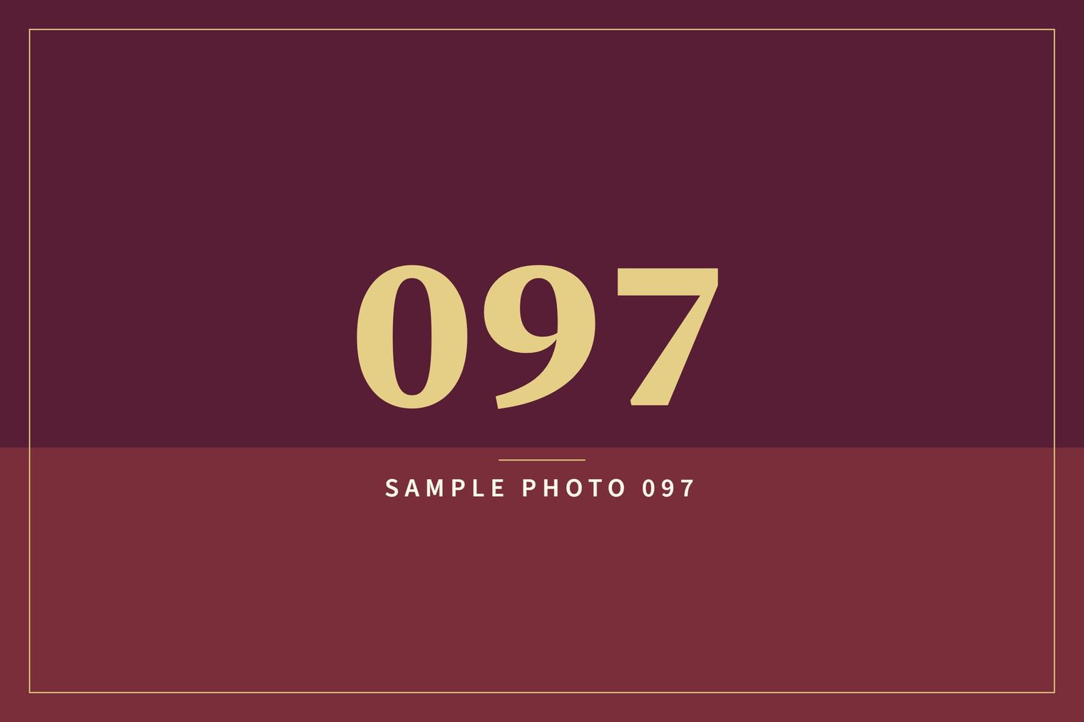 A sample image in the AFCO 5:20 colors that reads Sample Photo 097.