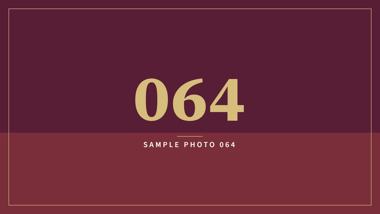 A sample image in the AFCO 5:20 colors that reads Sample Photo 064.
