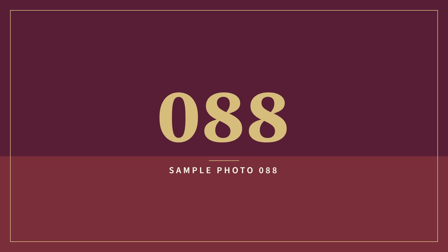 A sample image in the AFCO 5:20 colors that reads Sample Photo 088.