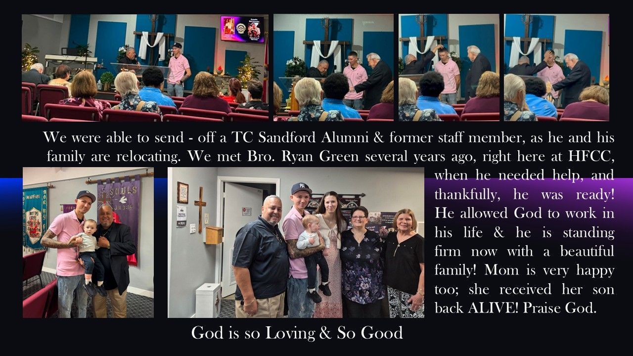 Blessing a brother and his family as they prapare to relocate to North Florida.