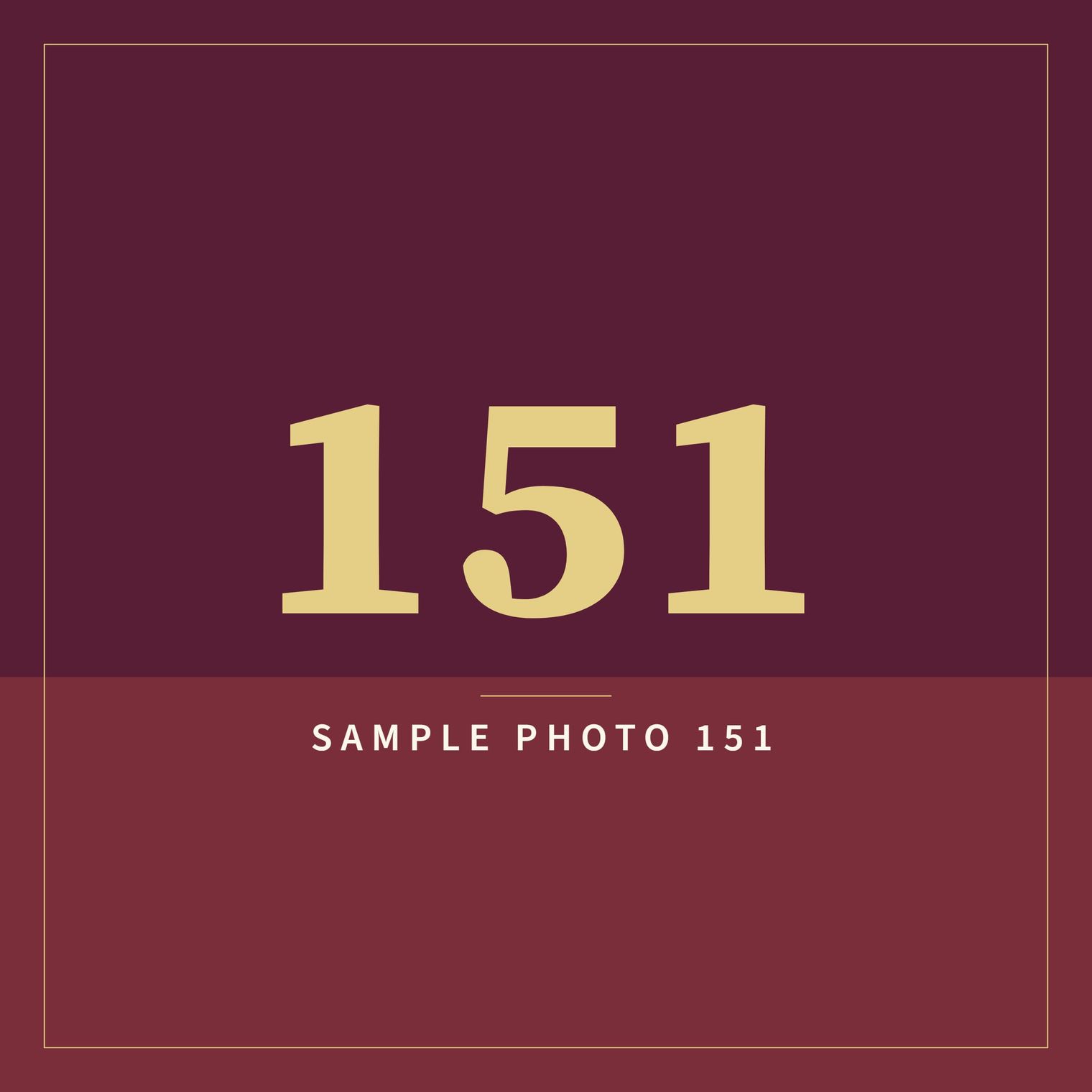A sample image in the AFCO 5:20 colors that reads Sample Photo 151.