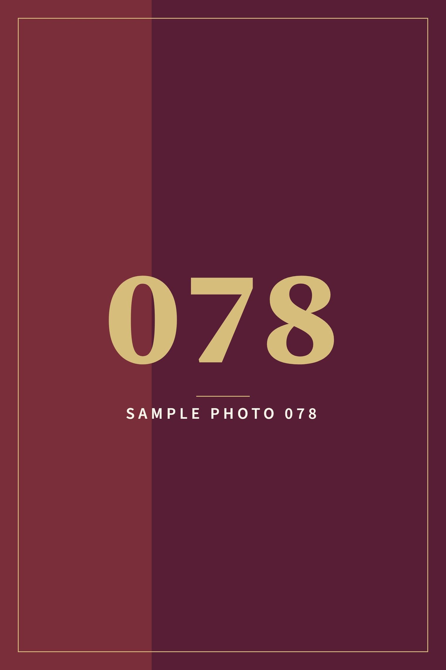 A sample image in the AFCO 5:20 colors that reads Sample Photo 078.