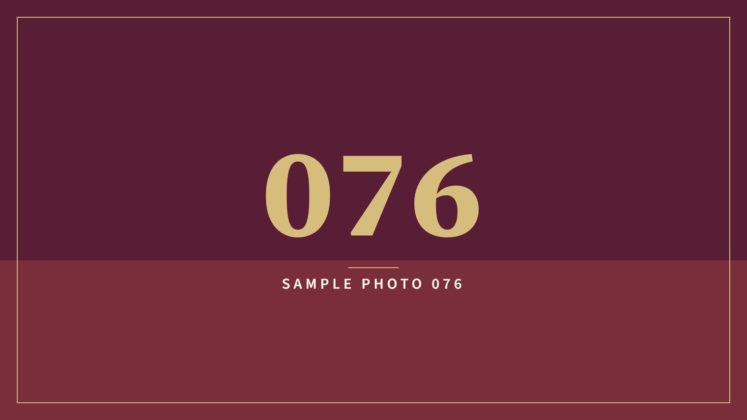 A sample image in the AFCO 5:20 colors that reads Sample Photo 076.