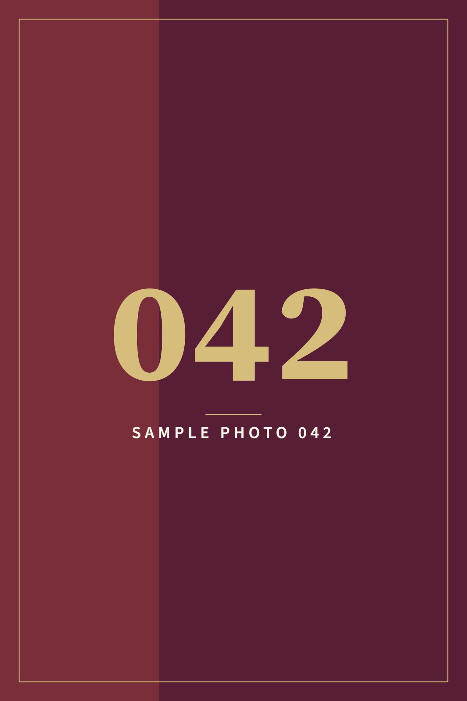 A sample image in the AFCO 5:20 colors that reads Sample Photo 042.