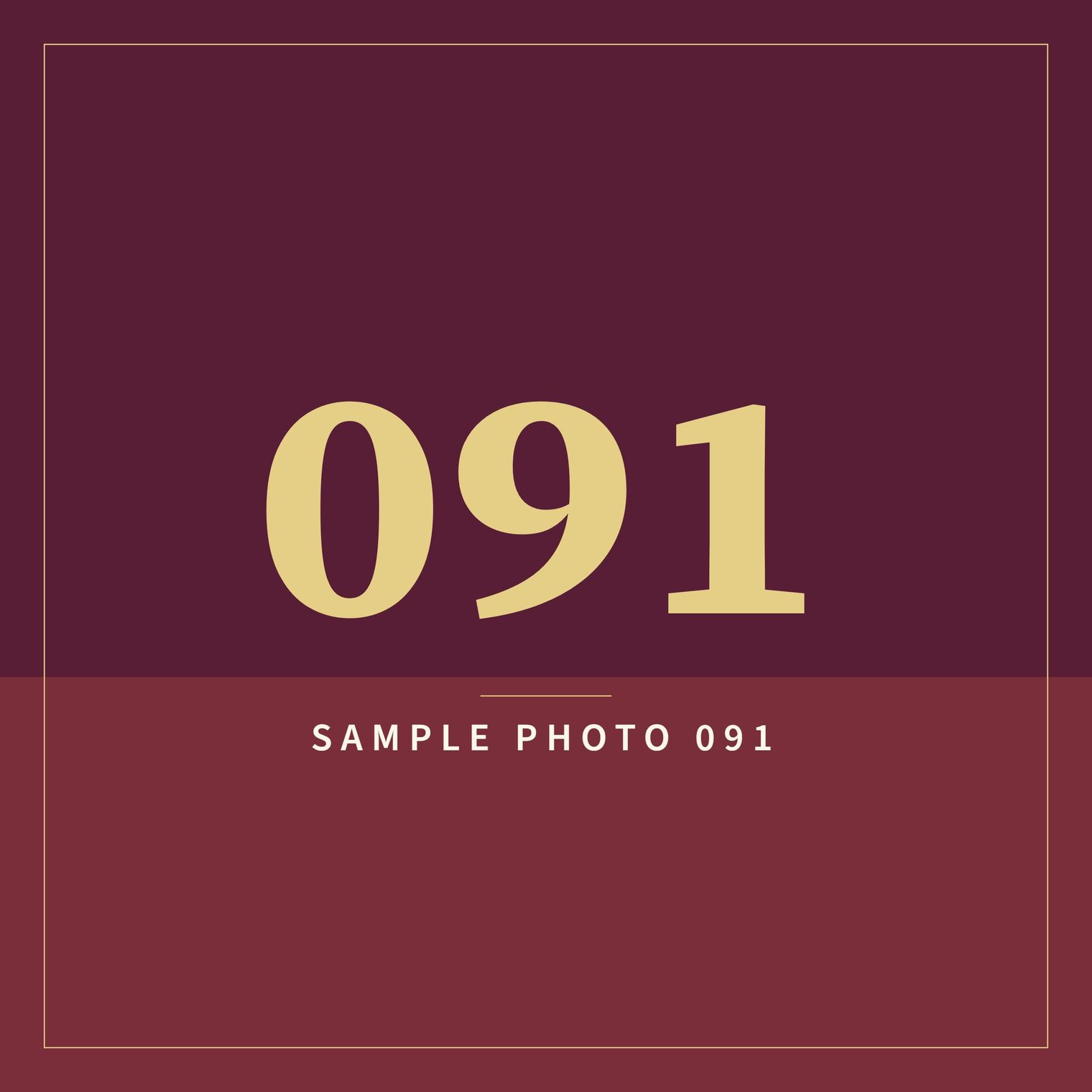 A sample image in the AFCO 5:20 colors that reads Sample Photo 091.