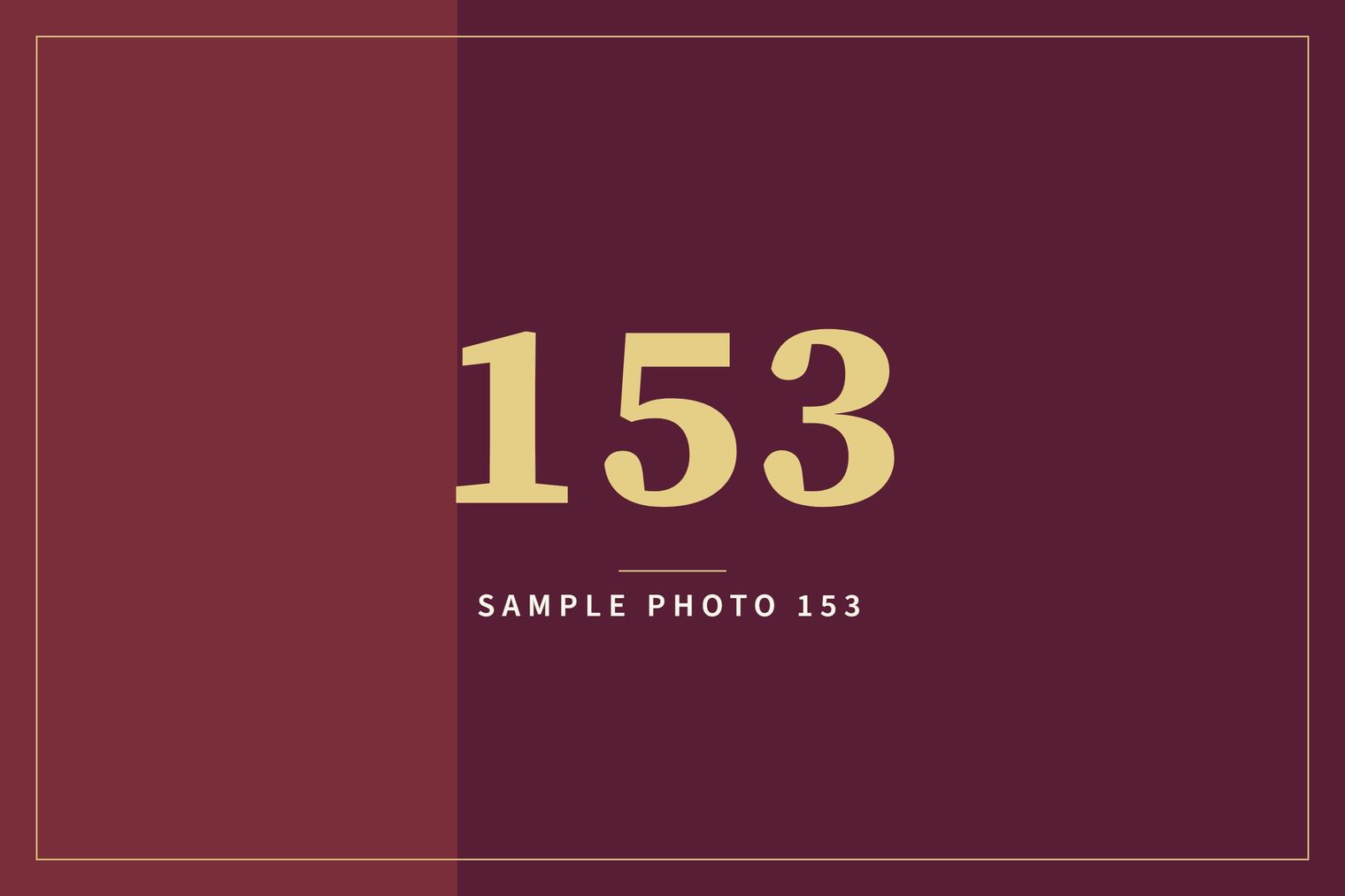 A sample image in the AFCO 5:20 colors that reads Sample Photo 153.
